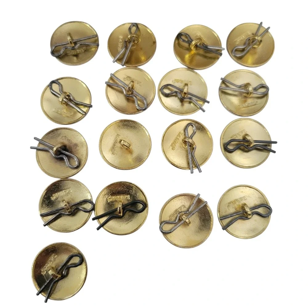 Vtg La Mode Dragon Enamel Metal Shank Buttons Lot of 17 Red Orange Gold Tone NOS